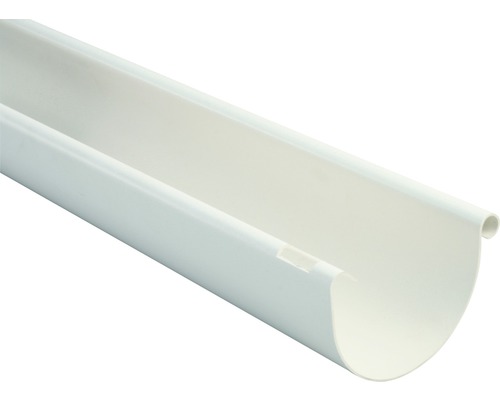 Gouttière plastique Marley semi-circulaire blanc de signalisation RAL 9016 DN 75 mm 3000 mm