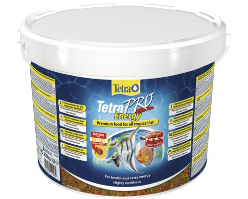 Aliment premium TetraPro Energy pour tous les poissons tropicaux, en seau