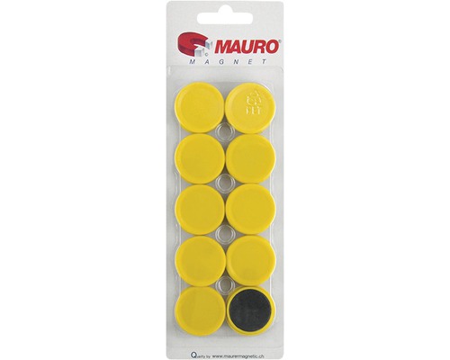Punaise magnétique Ø 30 mm jaune 20 pièces