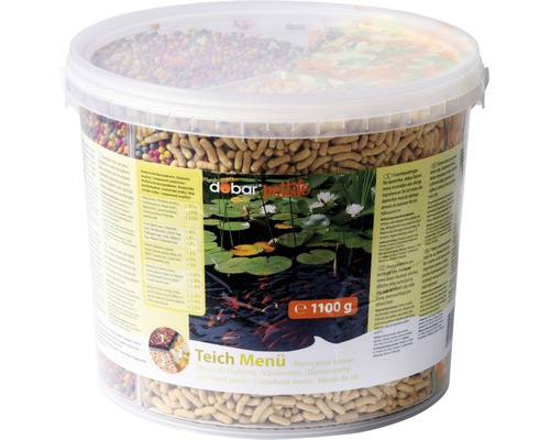 Nourriture pour poissons de bassin dobar menu, 1100 g Seau de nourriture pour poissons de bassin