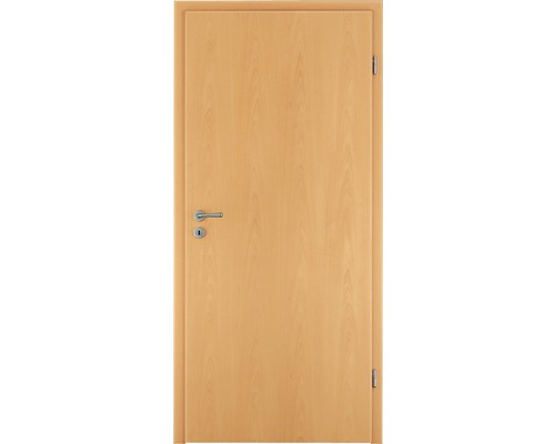 Porte intérieure en bois avec poignée et serrure