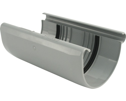 Pièce de jonction de gouttière Marley plastique semi-circulaire gris fenêtre RAL 7040 DN 150 mm Raccord de gouttière en plastique