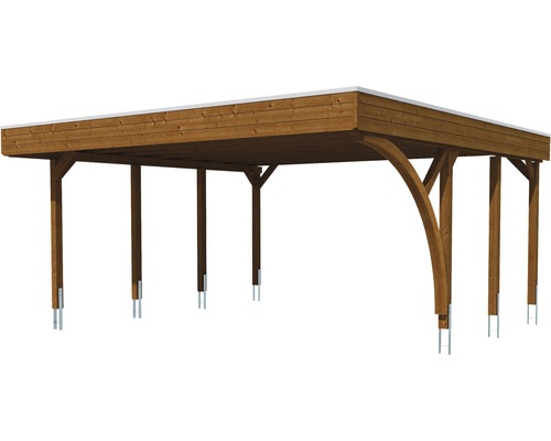 Carport en bois avec toit plat