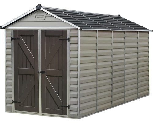 Abri de jardin avec double porte et toit à deux pentes
