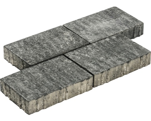 Quatre pavés gris en béton