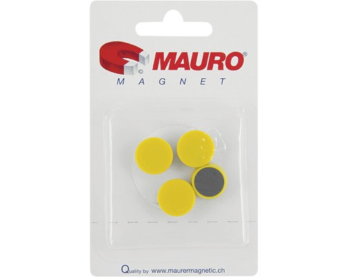 Punaise magnétique Ø 16 mm jaune 4 pièces