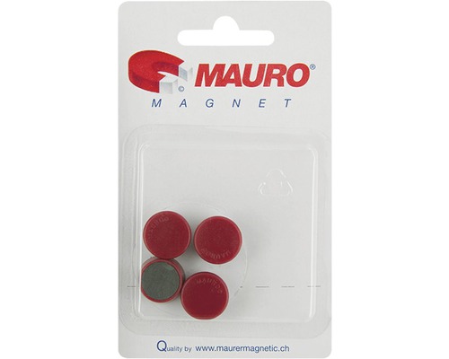 Punaise magnétique Ø 16 mm rouge 4 pièces