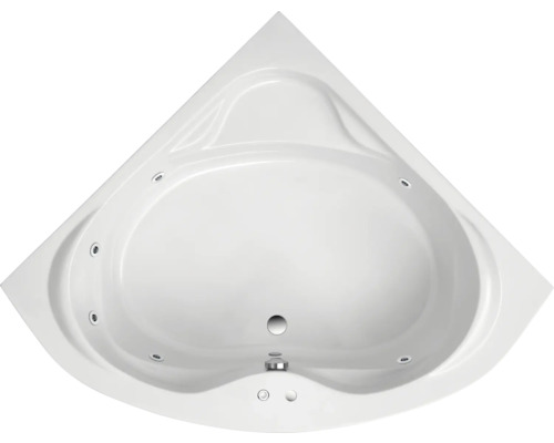Einbau Whirlpool Eckbadewanne OTTOFOND Giona 145 x 145 cm weiss glänzend 56140 Dreieckige Whirlpool Badewanne von oben