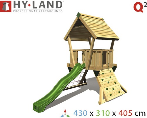 Spielturm mit Rutsche und Kletterwand