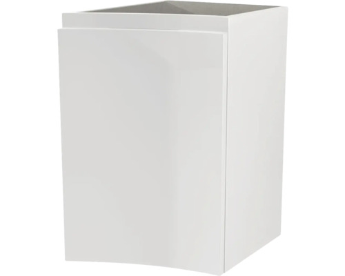 Unterschrank Baden Haus Vague Höhe 55 Breite 34 Tiefe 40 cm weiss glänzend Weißer Waschbeckenunterschrank