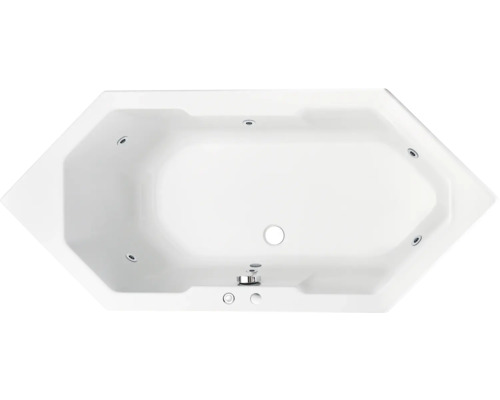 Einbau Whirlpool Sechseckbadewanne Eckbadewanne OTTOFOND York 80 x 180 cm weiss glänzend 56250