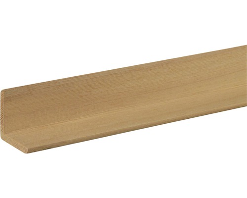 Baguette d'angle en mélèze brut 35x35x1000mm Cornière d''angle en bois