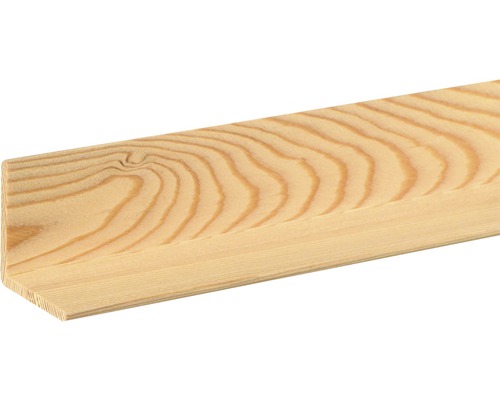 Baguette d'angle en mélèze brut 45x45x1000mm Tasseau d''angle en bois