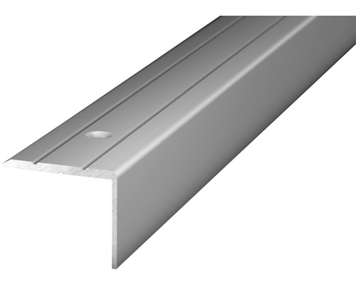 Profilé d'angle Prinz alu argent perforé 24,5 x 20 x 1000 mm Profil d''arête d''escalier en métal avec trou de vis