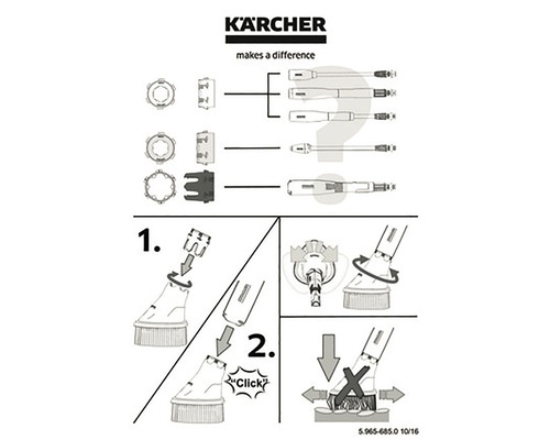 Instructions d''utilisation d''une brosse avec une buse de nettoyage
