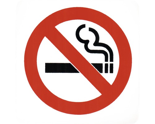 Plaque d'avertissement Interdiction de fumer 152x152 mm