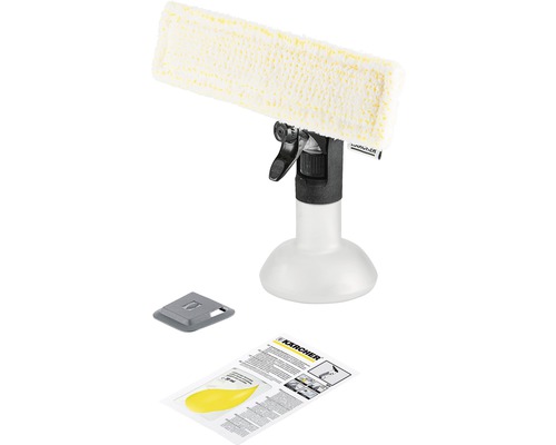 Kärcher Kit de flacons pulvérisateurs pour nettoyeur pour vitres Kärcher WV Nettoyeur de vitres avec flacon pulvérisateur et chiffon en microfibres