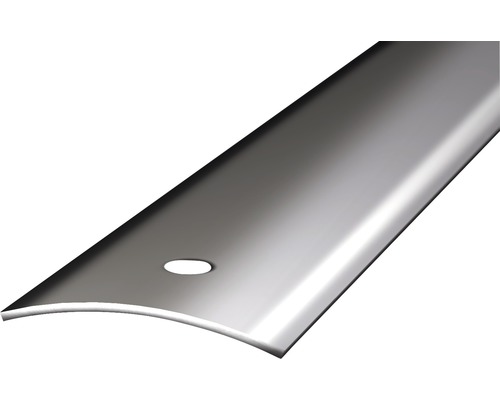 Barre de seuil Prinz acier inoxydable miroir brut perforé 40 x 1000 mm Profilé de finition métallique avec trou de fixation