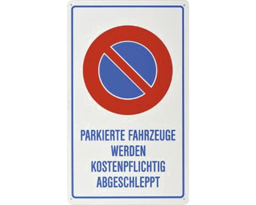 Schild "kostenpflichtig abgeschleppt" wetterfest mit 6 Schraubenlöcher