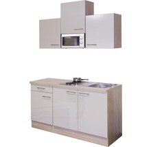 Flex Well Singleküche mit Geräten Nepal 150,5 cm Frontfarbe kaschmir Glänzend Korpusfarbe sonoma eiche-thumb-1 Flex Well Singleküche mit Geräten Nepal 150,5 cm Frontfarbe kaschmir Glänzend Korpusfarbe sonoma eiche-thumb-1