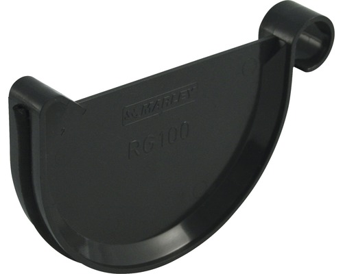 Marley Endstück Kunststoff halbrund anthrazitgrau RAL 7016 NW 100 mm Marley RG100 Rinnenhalter für Dachrinnen