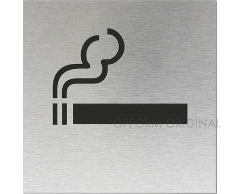 Plaque d'avertissement permis de fumer 60x60x1 mm