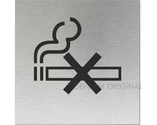 Plaque d'avertissement Interdiction de fumer 60x60x1 mm