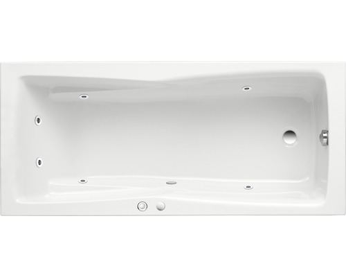 Einbau Whirlpool Rechteckbadewanne Körperformbadewanne OTTOFOND Lusaka 75 x 160 cm weiss glänzend 56530