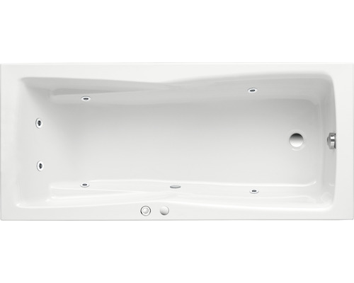 Einbau Whirlpool Rechteckbadewanne Körperformbadewanne OTTOFOND Lusaka 90 x 190 cm weiss glänzend 56570