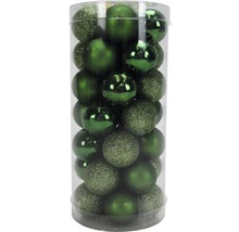 Paquet de boules de Noël vertes avec une finition brillante et scintillante