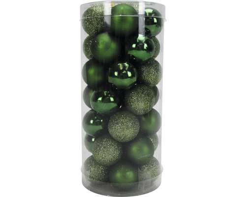 Boules de Noël en plastique 2,5 cm 35 un. vert