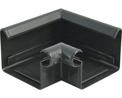 Angle intérieur plastique Marley carré 90° gris anthracite RAL 7016 DN 70 mm Angle de gouttière pour raccorder les gouttières