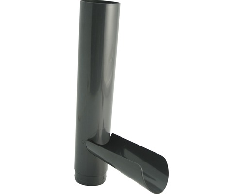 Marley Wasserablaufklappe Kunststoff anthrazitgrau RAL 7016 NW 53 mm Regenfallrohrbogen aus Kunststoff