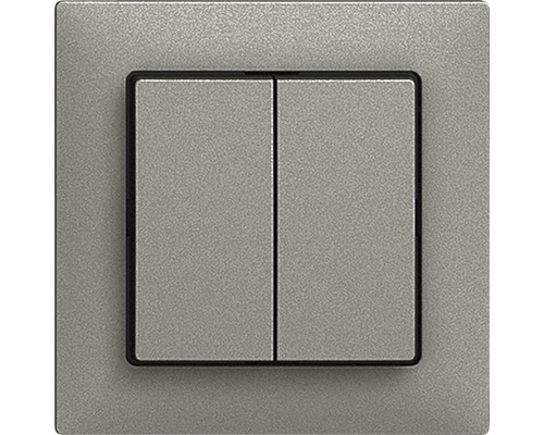 Kit de recouvrement Edizio Due pour double bouton poussoir SCH1 gris foncé