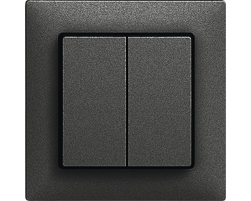 Kit de recouvrement Edizio Due pour double bouton poussoir SCH1 noir