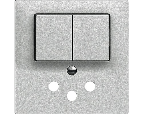 Kit de recouvrement Edizio Due pour combinaison d'interrupteur double SCH1/T12 argent