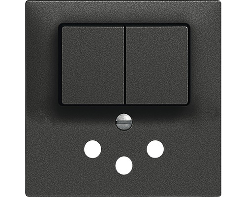Kit de recouvrement Edizio Due pour combinaison d'interrupteur double SCH1/T12 noir