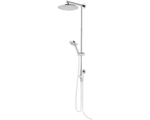 Colonne de douche Schulte Classic plus DuschMaster Rain D963031 02, pommeau de douche rond extra plat chromé avec inverseur