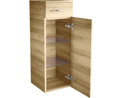Badezimmerschrank mit Schublade, Tür und Glasböden