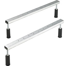 Deux pieds de baignoire métalliques avec pieds réglables