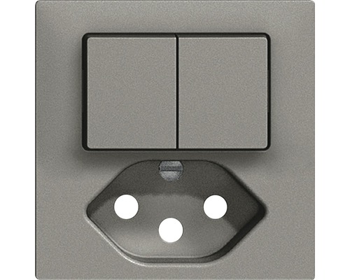Kit de recouvrement Edizio Due pour combinaison d'interrupteur double SCH1/T13 gris foncé