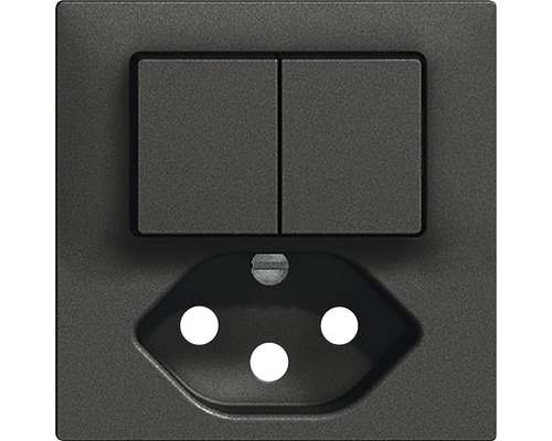 Kit de recouvrement Edizio Due pour combinaison d'interrupteur double SCH1/T13 noir