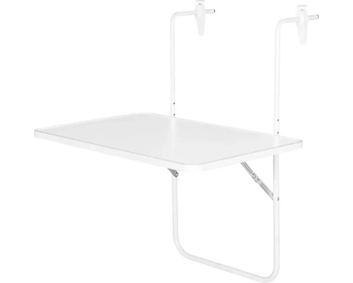 Table de balcon suspendue plastique 60x40 cm blanc