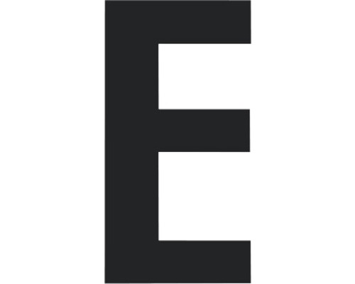 Folienbuchstabe "E" schwarz 95 mm