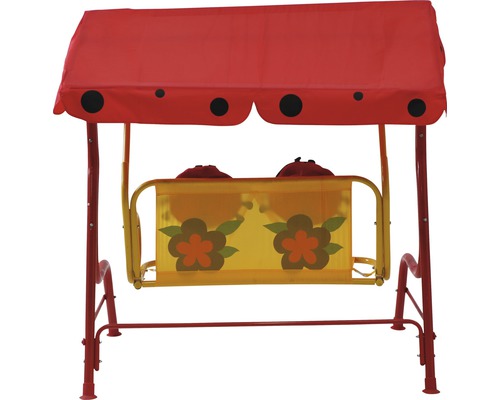 Kinderschaukel mit Sonnendach und Blumendesign