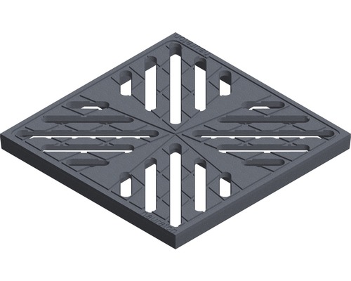 RECYFIX POINT Grille en fonte effet étoile 280x280x22 mm noir