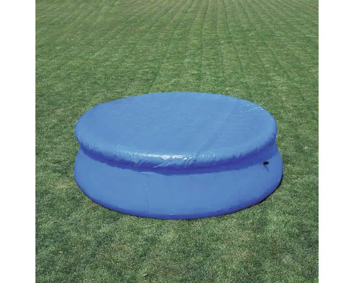 Runder Pool mit Abdeckung auf Rasen