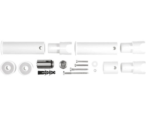 Kit de montage de cloison de séparation Schulte pour radiateurs de salle de bains blanc