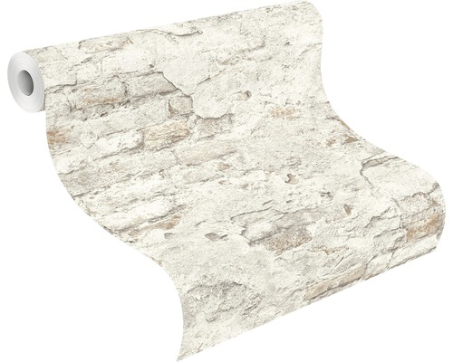 Rouleau de papier peint aspect mur de pierre