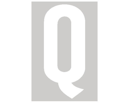 Folienbuchstabe "Q" selbstklebend 60 mm weiss